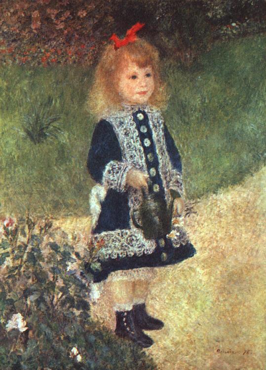 Pierre Renoir Girl and Watering Can Norge oil painting art